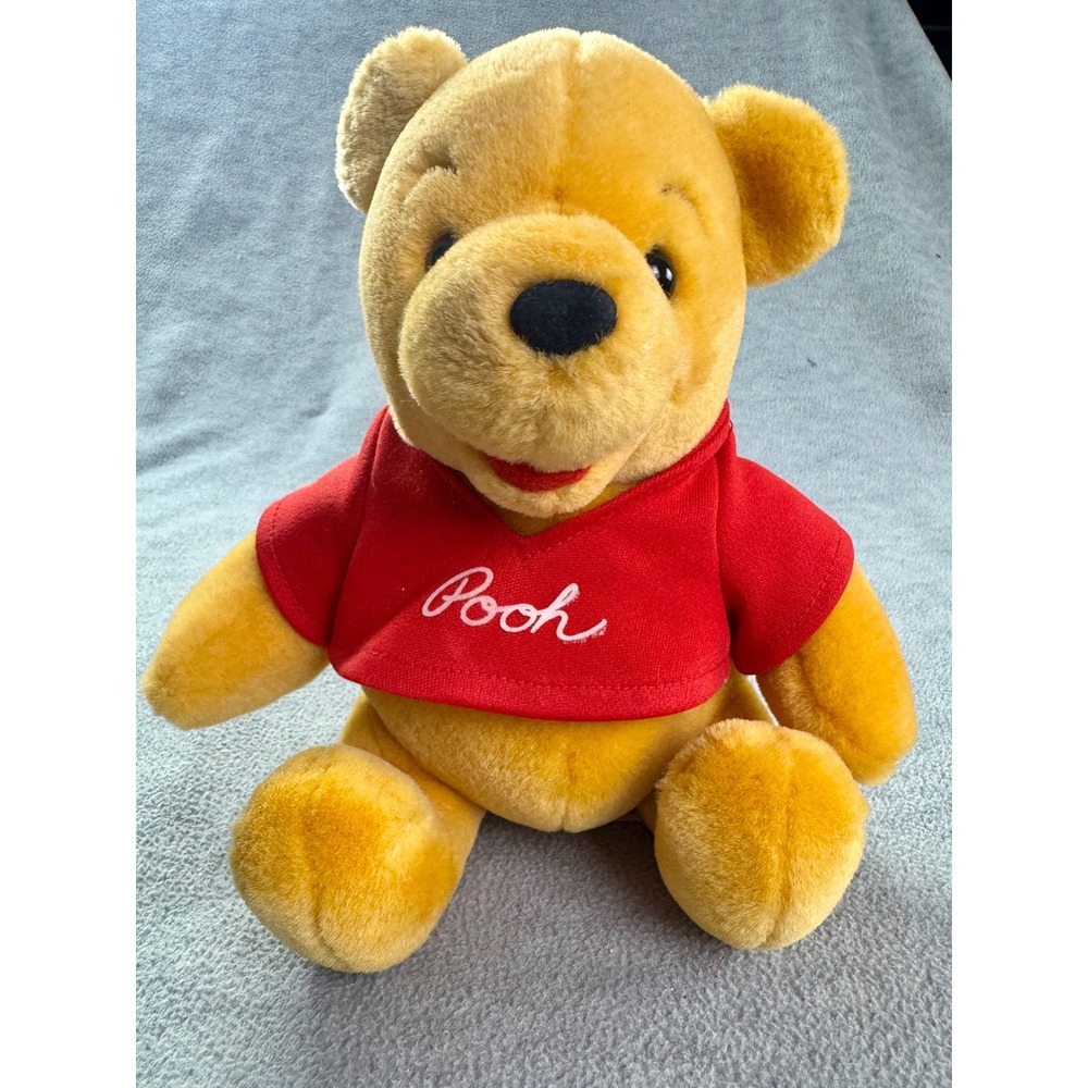 Disney Parks Winnie the Pooh Plush 9 in Stuffed Animal‎ Red Shirt Disney World